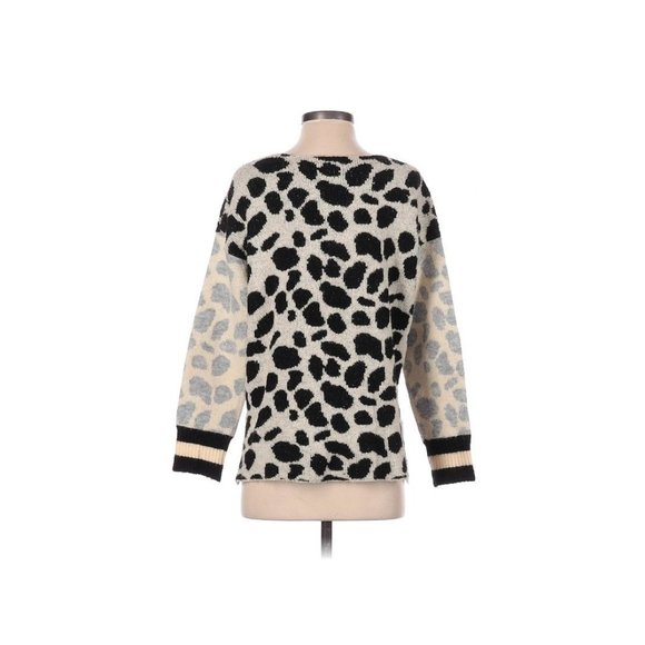 Central Park West NY Color Blocked Animal Print Sweater S - Picture 2 of 5